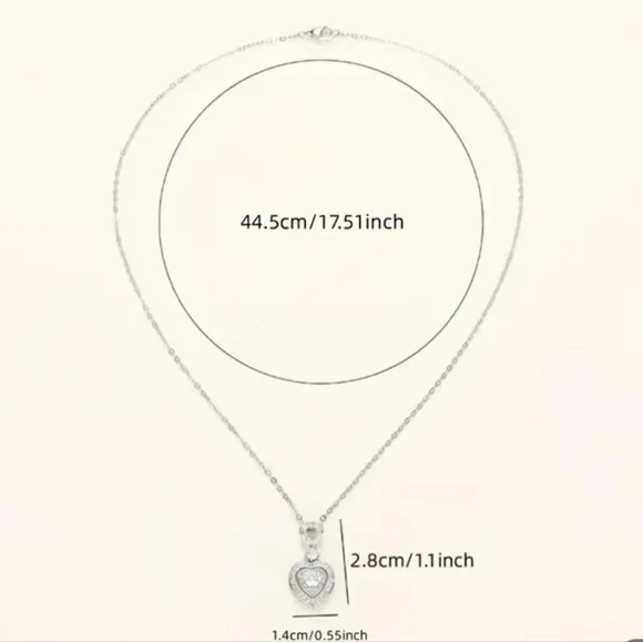 Sliver heart diamond necklace - Picture 4 of 4